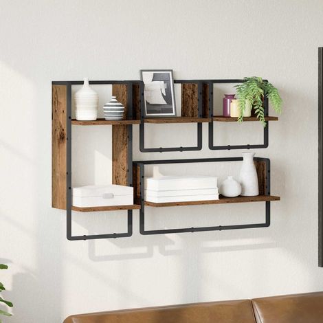 vidaXL  Wall Shelf Set  4 pcs Old Wood 65 x 25 x 30 cm Engineered Wood