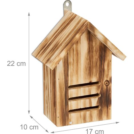 Hotel de insectos refugio colgante jardín apertura fácil 25 x 15 x 10 cm de madera natural 130015270 (1/4)