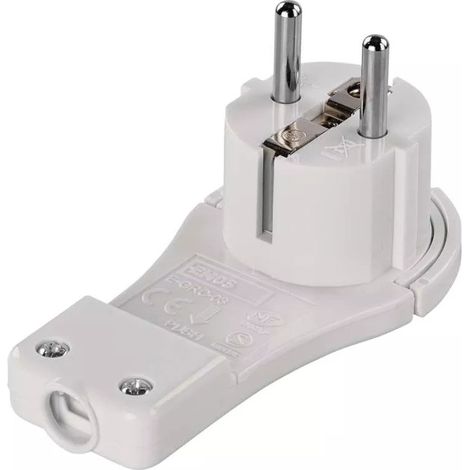 Spina angolare ultrapiatta 16A 2P+Z 250V con supporto, bianca P0066 (1/3)