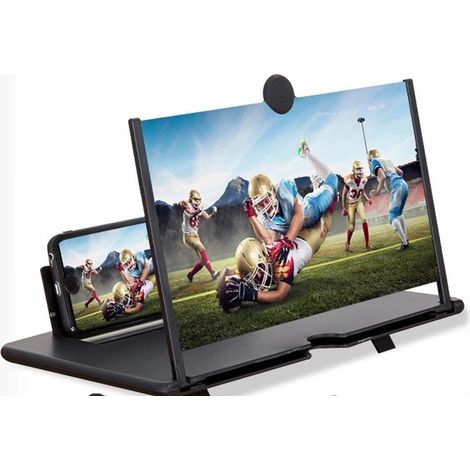 Lente d'ingrandimento per schermo del telefono - Lente d'ingrandimento per schermo - Home theater - Lente d'ingrandimento per smartphone - Nero - Fornisce un'immagine più grande - Migliora la leggibil (1/2)