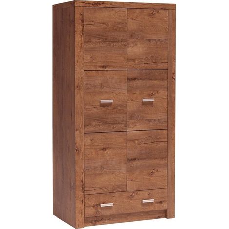 Armario Serfeno 100, Fresno, 192x96x58cm, Puertas de armario: Con bisagras, Número de estantes: 0 (1/3)