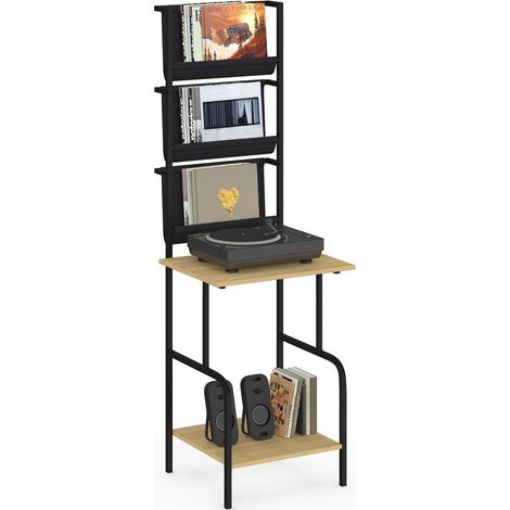 Mobile alto, contenitore con ripiani, porta vinili e giradischi H. 140 cm NEVIL industrial design (1/5)