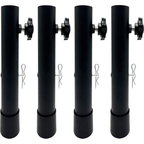 Lot de 4 rallonges de pieds de table, hauteur réglable 9,2 cm / 17,2 cm, pour pieds pliants ou droits, diamètre ≤ 36 mm, acier revêtu poudre (1/5)
