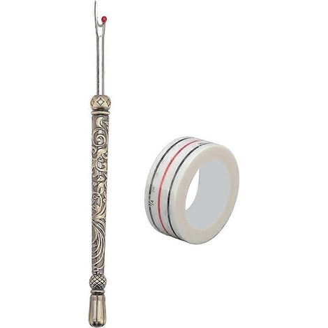 Kit découseur et enlève-fils, ensemble d'outils de décousage avec guide de positionnement pour travaux manuels, en cuivre. (1/5)
