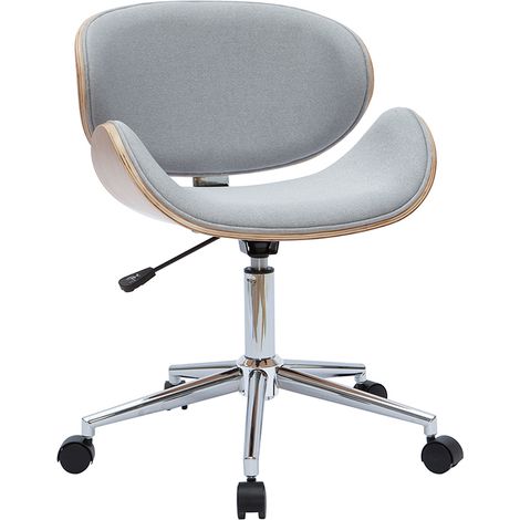 Silla de escritorio diseño gris claro y madera clara WALNUT