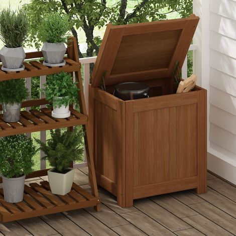 Extérieur Bois dur Boîte de Rangement, Naturel (1/5)