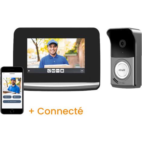 Visiophone Connecté io, Somfy, Prise secteur, Saillie, V500 Pro io Connect saillie + secteur (1/5)