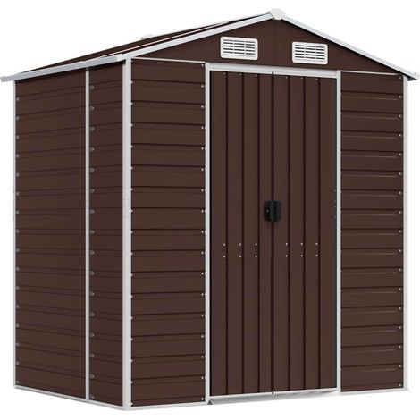 Maison Exclusive - Capanno da Giardino Marrone 191x130x198 cm in Acciaio Zincato (1/5)