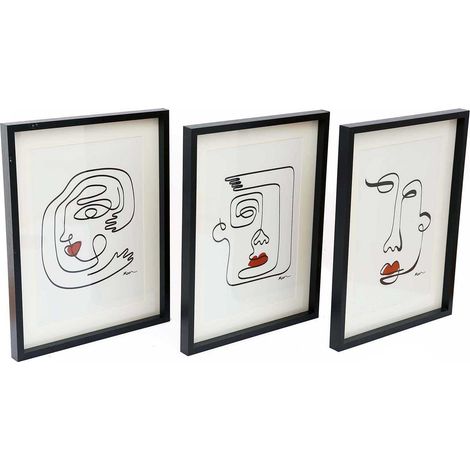 Assortiment de 3 cadres Visages