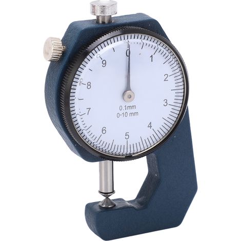 Micromètre d'épaisseur portable à échelle transparente et aiguille, résistant à l'usure, pour mesures de 0 à 10 mm. (1/5)