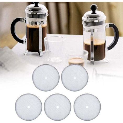 Lot de 5 filtres à café en acier inoxydable pour cafetière à piston de 600 ml (1/5)