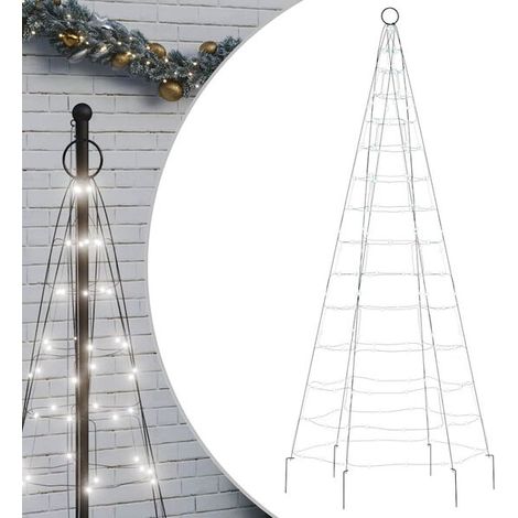 Un sapin de Noël à LED, équipé de 200 lumières LED blanches, d'une hauteur de 180 cm. (1/5)