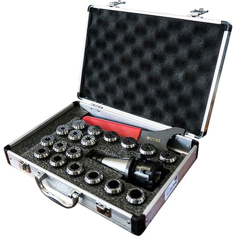 Mandrino ISO 40 DIN 2080 porta pinze ER32 con 18 pinze da 3 a 20 PRT Tools 0004032001 (1/4)