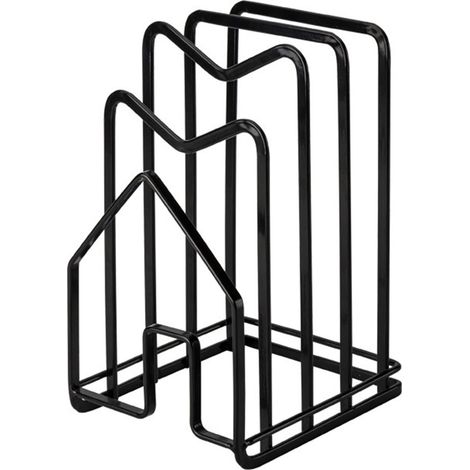 Schneidebrett-Aufbewahrungsständer, Mehrzweck-Halter für Töpfe, Pfannen und Deckel aus Eisen, gut belüftet, Küchenschrank-Organizer, Schwarz, Standard (1/5)