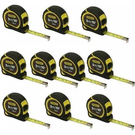 Stanley 3m Tylon Coated Tape Measure STA130686 3 Meter 10ft 1-30-686 Ten Pack