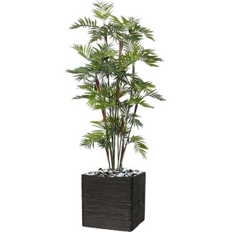 Palmier Parlour Artificiel H 200 cm 1232 feuilles 15 troncs en pot (1/2)