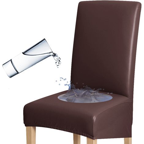 Housse pour fauteuil d'angle, hauteur de dossier 50-70 cm, en similicuir marron
