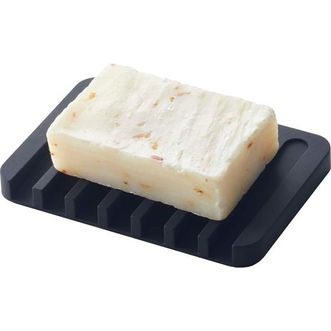 7398 Flow Soap Tray, Bk, Silicone, 11.5 x 8 x 1 cm (1/5)