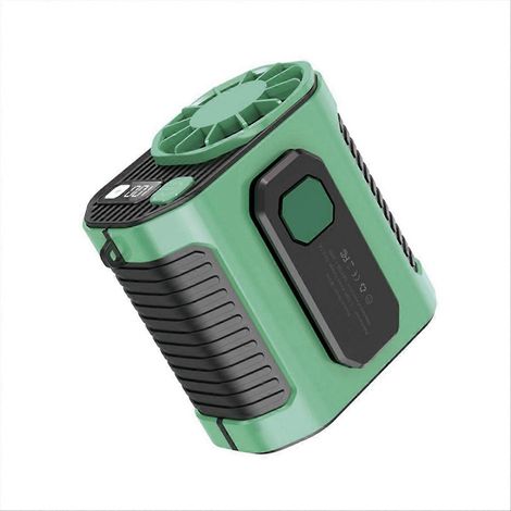 Grüner, tragbarer Ventilator für Schweißwerkstätten im Freien, zur Befestigung am Gürtel (1/5)