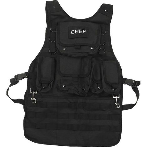 Tablier Molle en toile, tablier de chef pour barbecue et grillades, tablier d'outils de camping et d'extérieur avec poches de rangement (1/5)