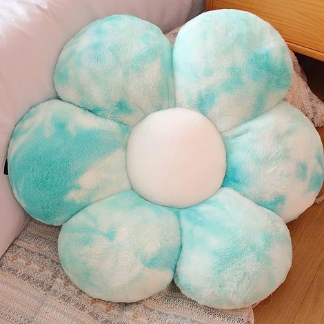 (30CM, Blue) Flower Plush Throw Pillows, Flower Floor Pillow Seating Cushion Toy for Reading, Room, Watching TV (1/3)