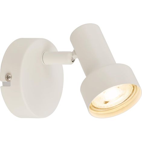 Applique murale intérieure orientable, douille GU10, max. 9 W, applique murale, chambre, appliques, lampe chambre, 8 x 10,5 cm, blanc antique (1/5)