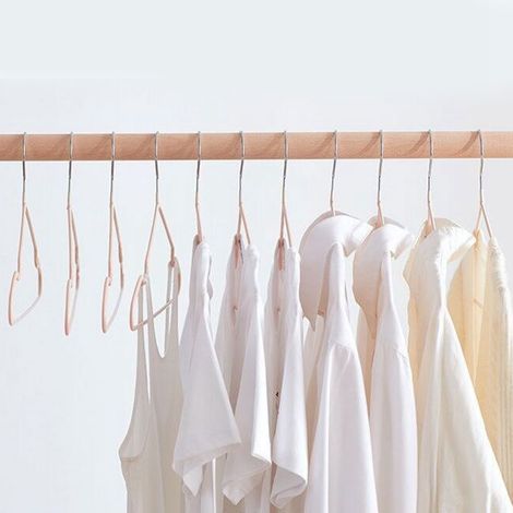 10 Stück 40 cm Kleiderbügel, Garderobenbügel, Wäscheständer aus Edelstahl, Rosa (1/4)