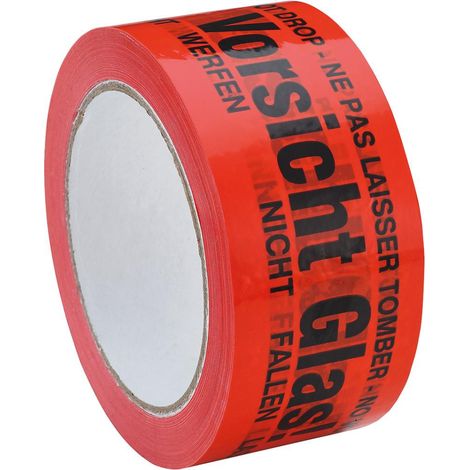 Warnklebeband PVC PVC,Vorsicht Glas L.66 m,B.48mm rot Rl.ENVIROPACK (1/2)