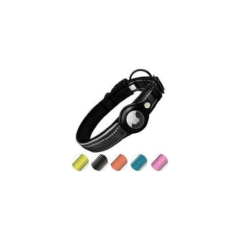 Collier pour chien AirTag réfléchissant, collier pour chien Apple AirTag ultra-résistant [Grande taille] Collier rembourré pour (1/5)