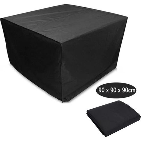 Imperméable Housse De Table Exterieur Rectangulaire 90x90x90cm, Housse De Protection Salon De Jardin Carré, 420d (1/4)