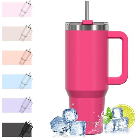 Gourde isotherme 1.2L avec poignée et paille, double paroi inox, étanche, pour boissons chaudes et froides (1/5)