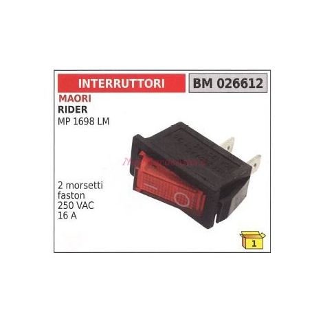 Interruptor MAORI rider MP 1698 LM 2 terminales faston 250 VAC 16A 026612