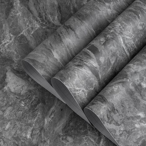 Papier Peint Autocollant Aspect Marbre Gris,Sticker Imperméable Pour Meubles,Texture Ardoise Grise,Mat,épais,30CMx2M,Autocollant Mural en Vinyle,Film Décoratif pour Bureaux, Salles de Location (1/5)