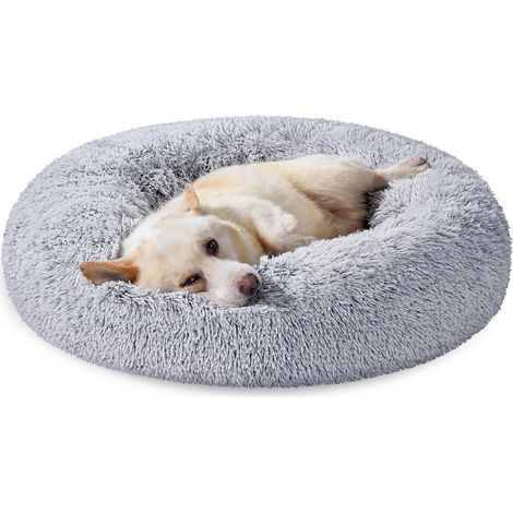 Panier moelleux pour chien, lavable, en peluche longue, 40 cm de diamètre (1/5)