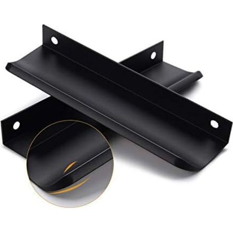 2er-Pack schwarze Küchenschrankgriffe aus Aluminiumlegierung, Lochabstand: 160 mm, mit Schrauben (1/5)