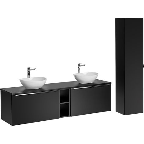 Set di mobili da bagno doppio lavabo Éros nero 180cm