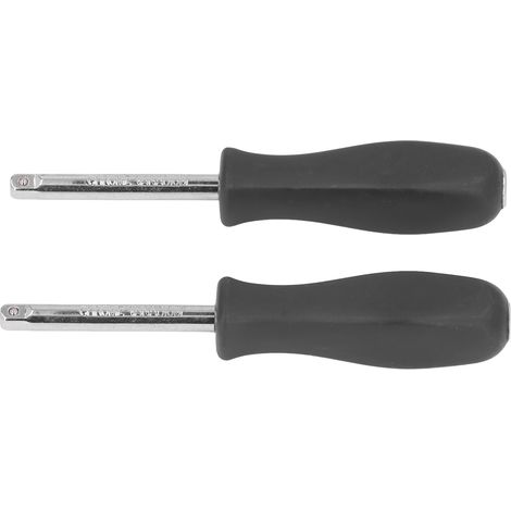 Lot de 2 clés tourne-écrous 1/4 pouce avec manche, acier vanadium chrome noir argent 150mm, outil dépannage entretien (1/5)