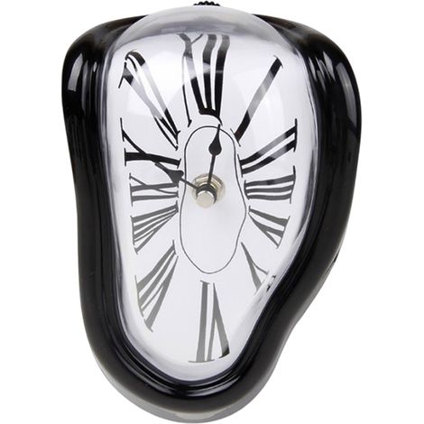 Horloge décorative d'angle Creative Home Seat Twisted Clock, horloge fondante, horloge numérique romaine, horloge murale rétro, horloge Time and Space. (1/5)