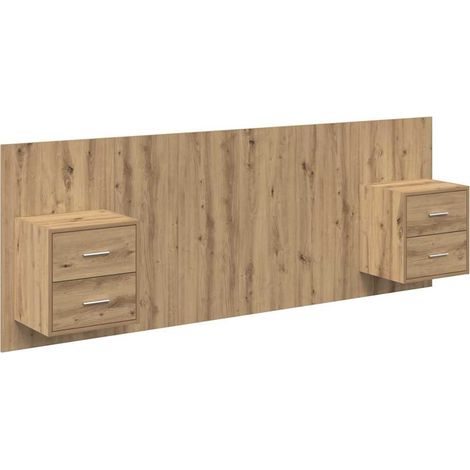 Maison Exclusive - Testata con Comodino 3 pcs Rovere artigianale Legno multistrato