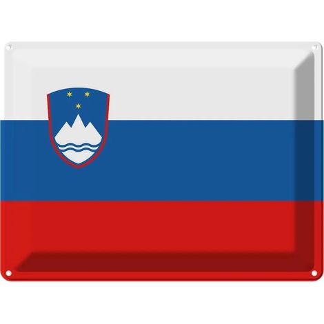 Plaque métallique 30x40 cm, blason et drapeau de la Slovénie (1/5)