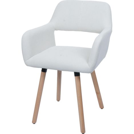 Chaise de salle à manger HWC-A50 II, chaise de cuisine chaise rembourrée, bois tissu/textile Velours (400g/m²) MVG crè (1/2)