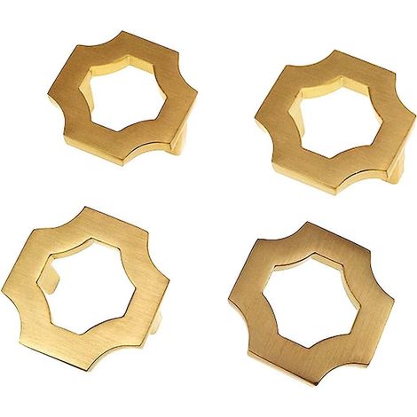 Set mit 4 massiven, gebürsteten Zink-Möbelknöpfen in Goldoptik, für Schminktischschubladen, Küchen- und Badezimmerbeschläge