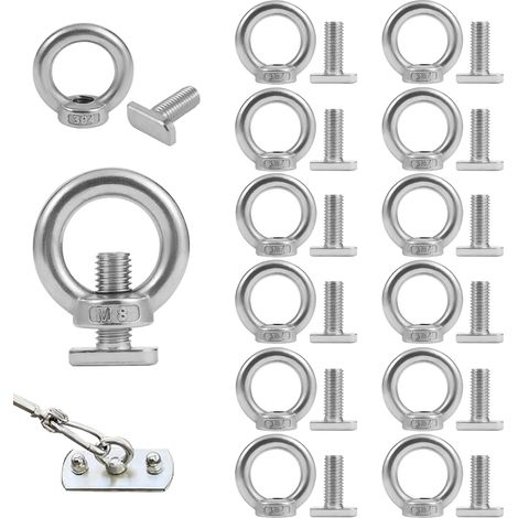 24 Pièces Adaptateur T-Track M8x25 mm Acier Inox 304 Boulon Coulissant de Voiture Rail pour Fixer Barres de Toit Porte Vélos Coffres de Toit Porte Équipements Sportifs Planches de Surf Skis (1/5)