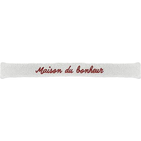 Coussin bas de porte moutonneux brodé (1/2)