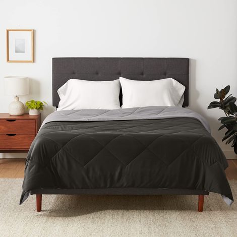 Couette 4 Saisons réversible pour lit 2 Personnes, 220 x 240 cm, gris/noir (1/5)