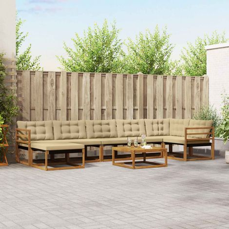 Outdoor-Sofagarnitur 22 pcs Natur und Beige Massivholz Akazie (1/5)