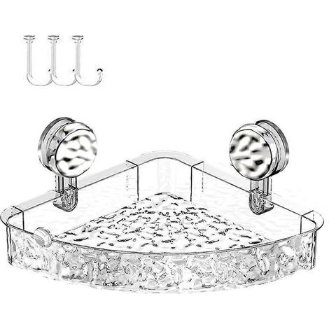 Etagere D Angle Douche - Ventouses Ondulees - Pour Salle De Bain Cuisine - 2 Unites (1/5)