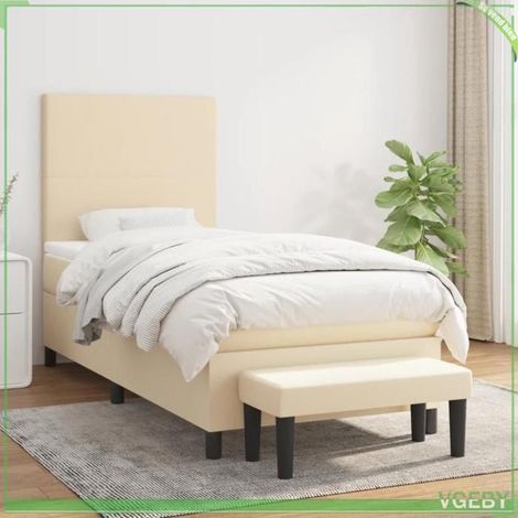 Lit - 3136402 - Sommier à lattes - Matelas 90x190 ressorts ensachés 20 cm - Tête de lit réglable (1/5)