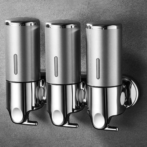 Dispensador de jabón mural de 1500 ml, fabricado en ABS y acero inoxidable, apto para baños y cocinas. (1/5)