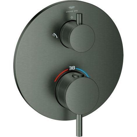 GROHE Miscelatore termostatico doccia Atrio 24358 FMS per 35604 2 vie dev. hard graphite spazzolato, 24358AL0